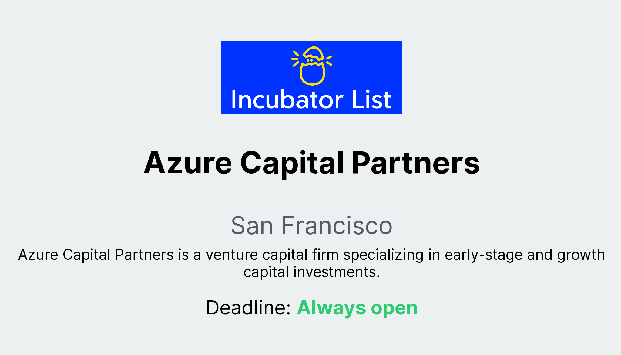 Azure Capital Partners Key Information